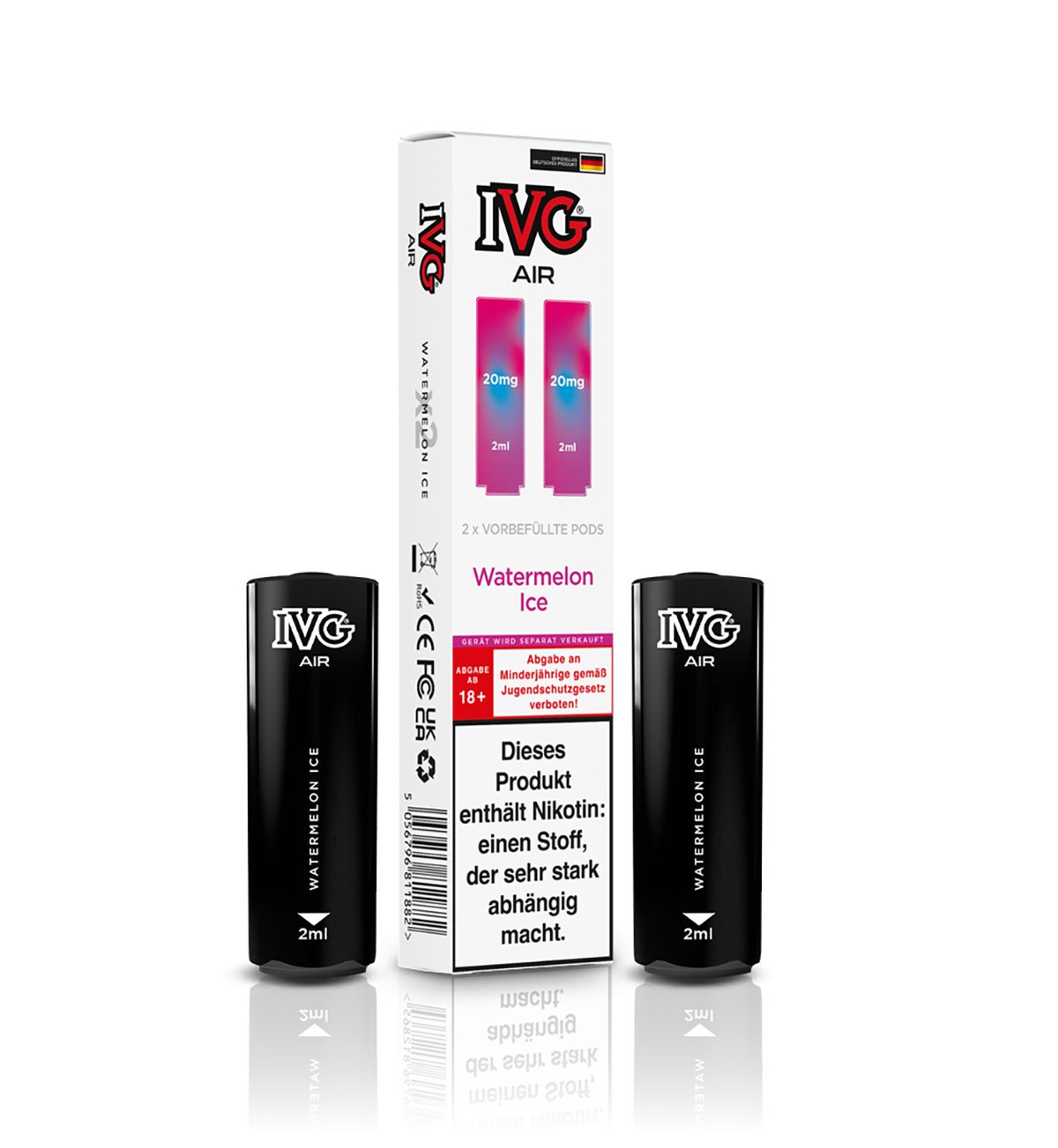 IVG - AIR - Prefilled Pod - 2ml - Watermelon Ice | Nikotinsalz-Stärke : 20mg | Paketgröße : 1er Packung