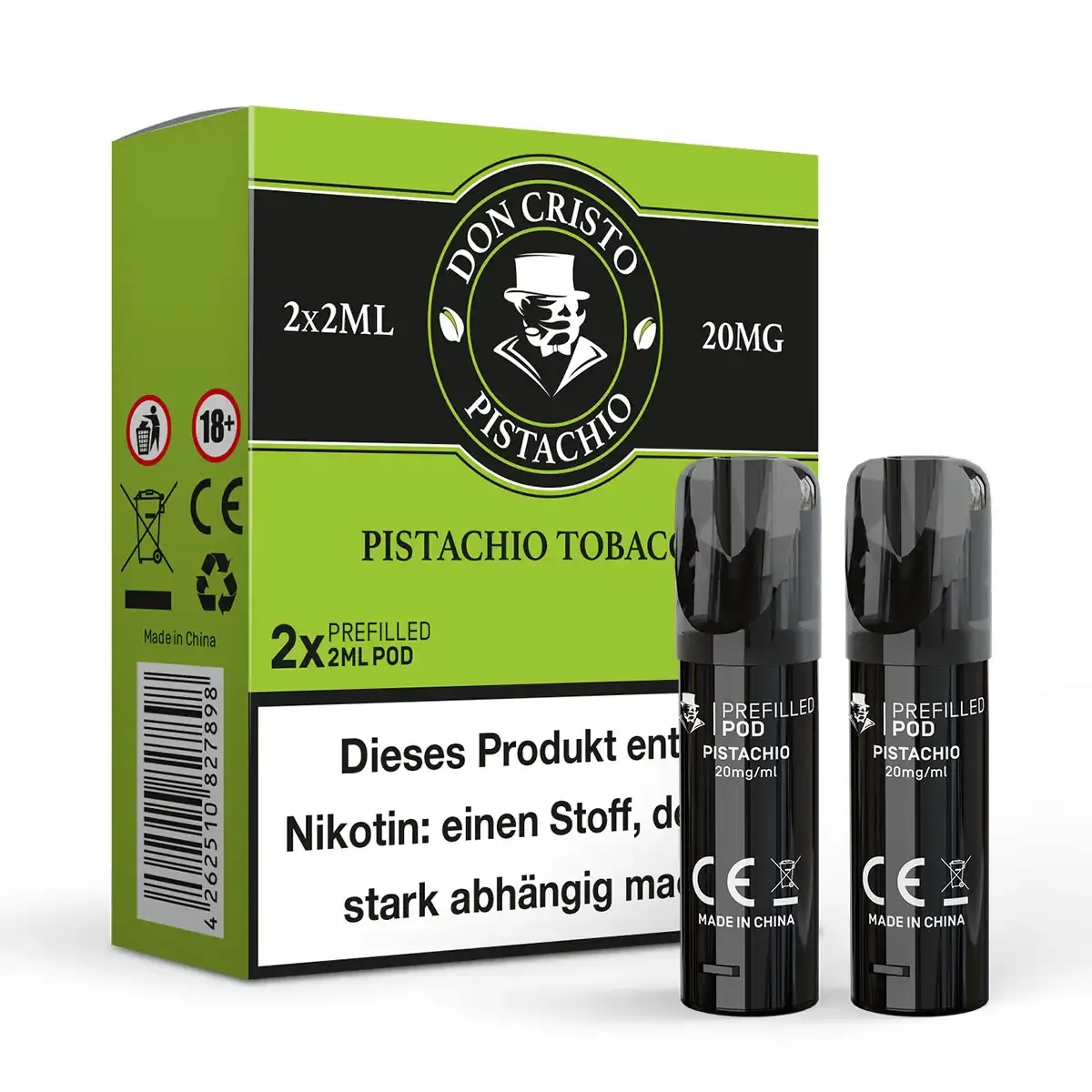 Don Cristo - Prefilled Pods - Pistachio Tobacco | Nikotinsalz-Stärke : 20mg | Paketgröße : 1er Packung