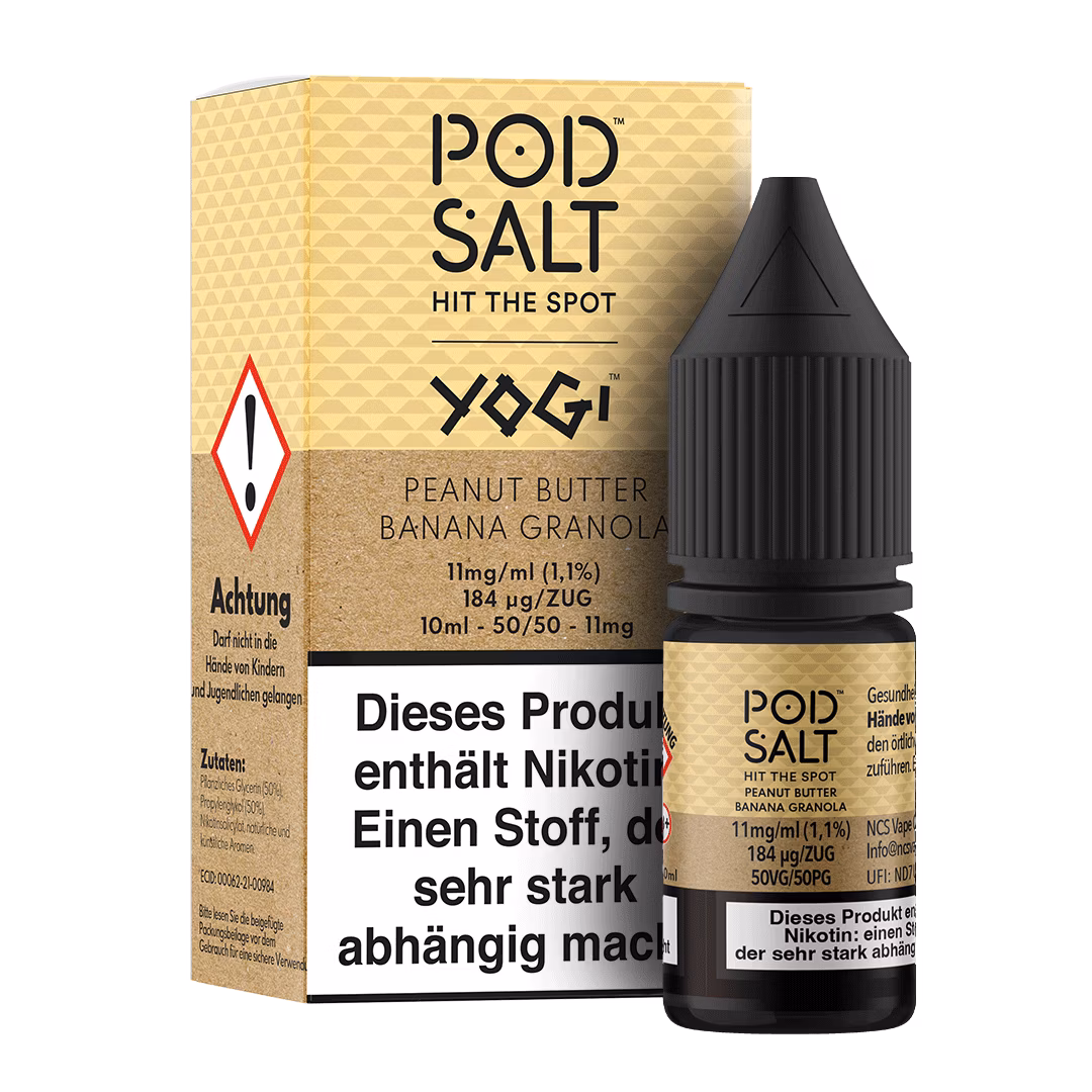Fusion_PBBG_11mg-10ml-BoxBottle Pod Salt - Fusion - Peanut Butter Banana Granola Bar - Nikotinsalz-Liquid - 10ml - 11mg