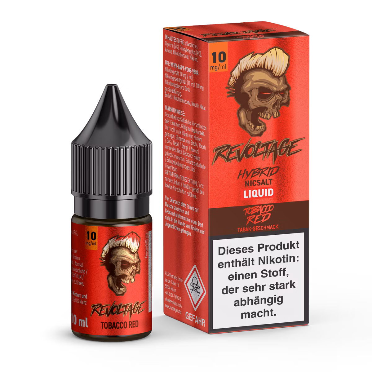 Revoltage - Hybrid Nikotinsalz Liquid - 10ml - Tobacco Red - 10mg Revoltage - Hybrid Nikotinsalz Liquid - 10ml - Tobacco Red - 10mg