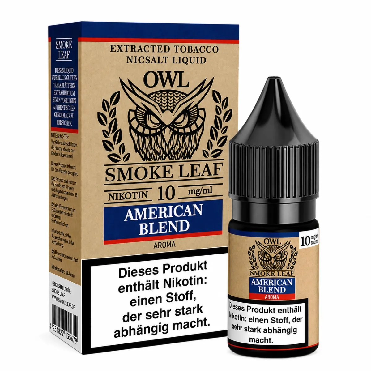 OWL Smoke Leaf -Nikotinsalz Liquid - 10ml - American Blend - 10mg