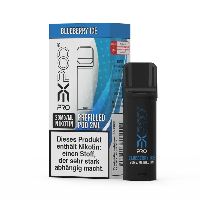 Expod - Pro - Prefilled Pod - Blueberry Ice | Nikotinsalz-Stärke : 20mg | Paketgröße : 1er Packung