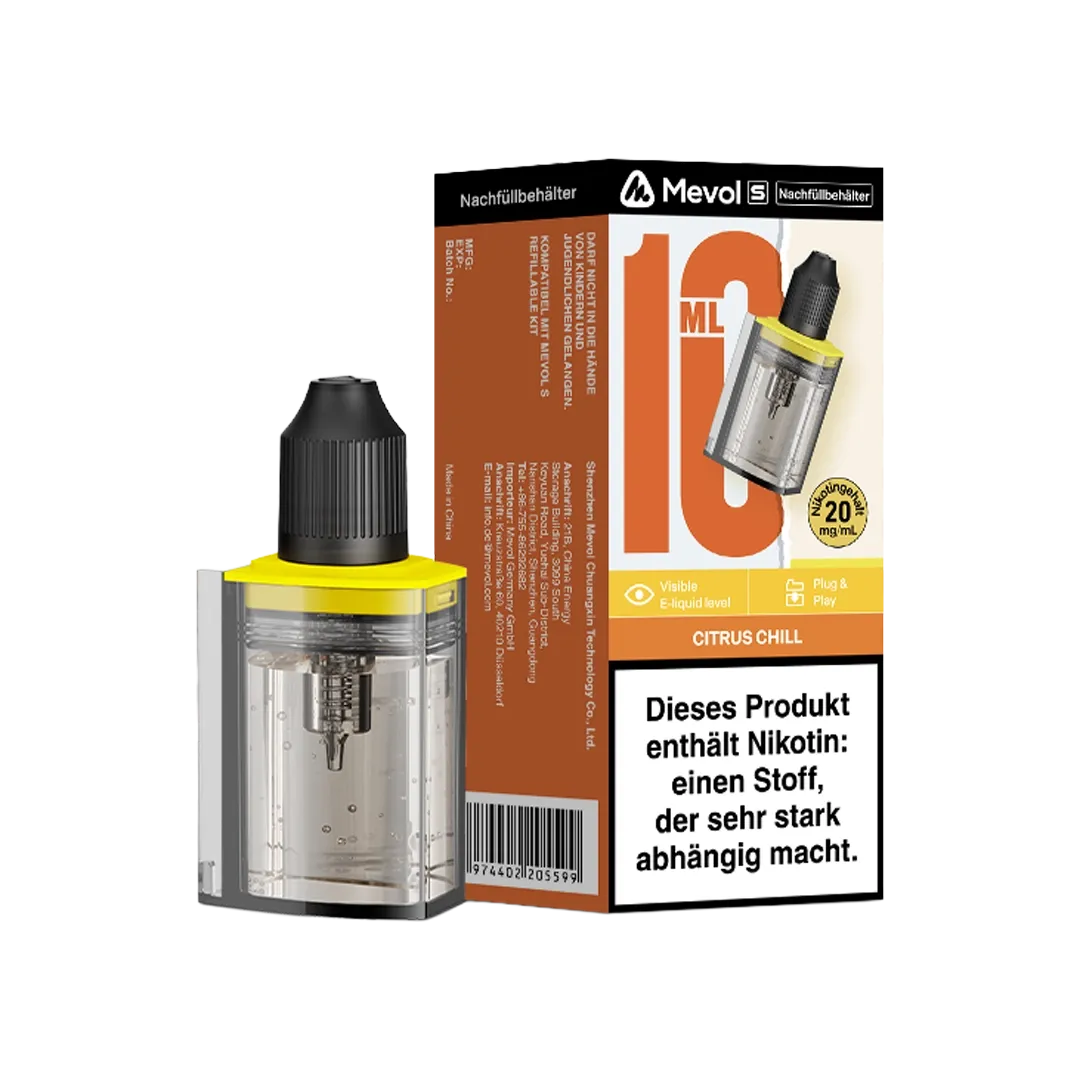 Mevol - S - Nachfüllbehälter - 10ml - Citrus Chill - 20mg