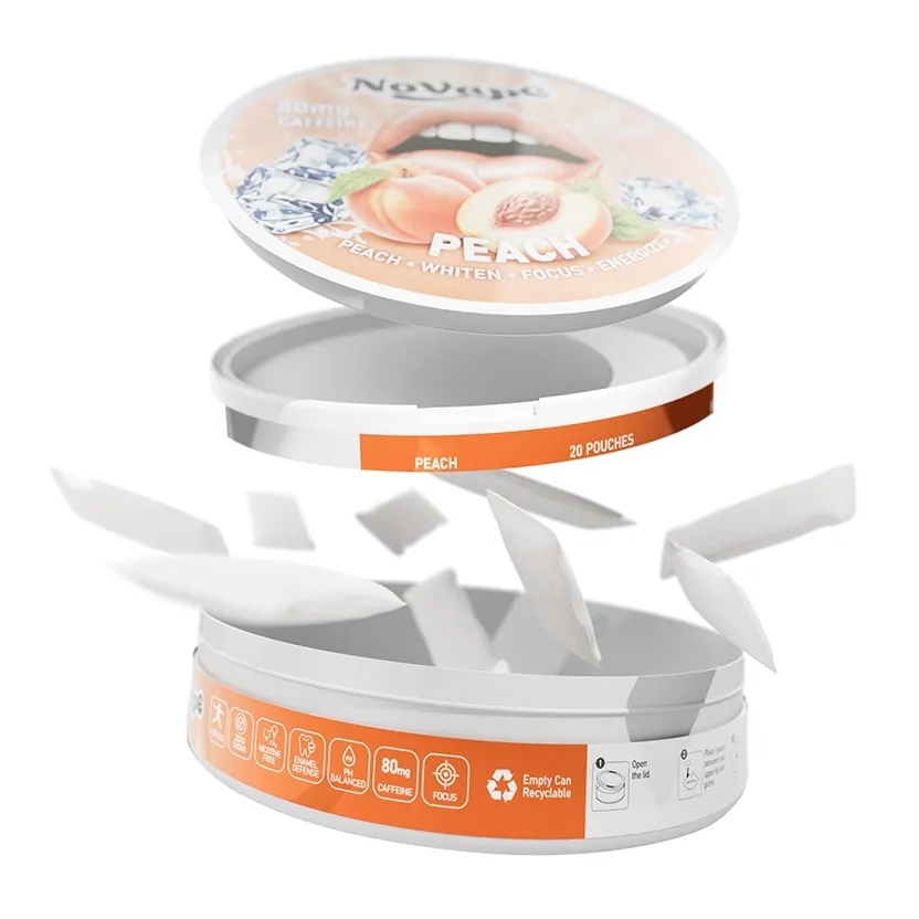 NoVape - Koffein Pouches - Peach - 80mg - 20 Stück NoVape - Koffein Pouches - Peach - 80mg - 20 Stück