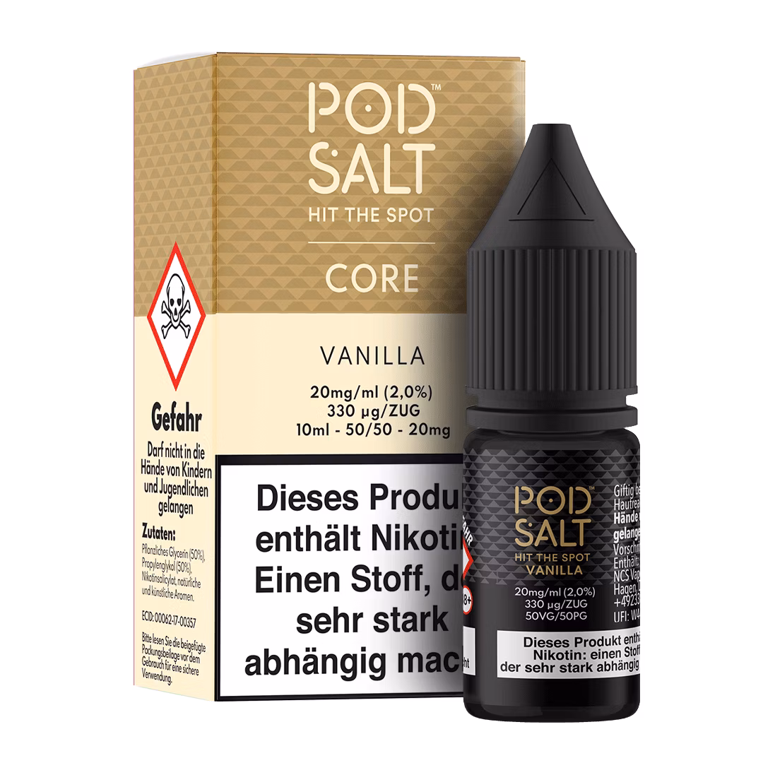 Vanilla_BoxBottle_20mg Pod Salt - Core - Vanilla - Nikotinsalz-Liquid - 10ml - 20mg
