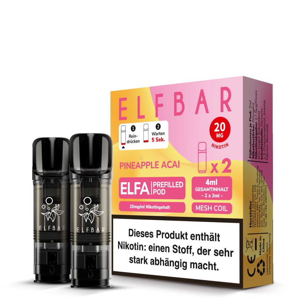 Elfbar - ELFA - Prefilled Pod - 2ml - 2er Pack - Pineapple Açaí