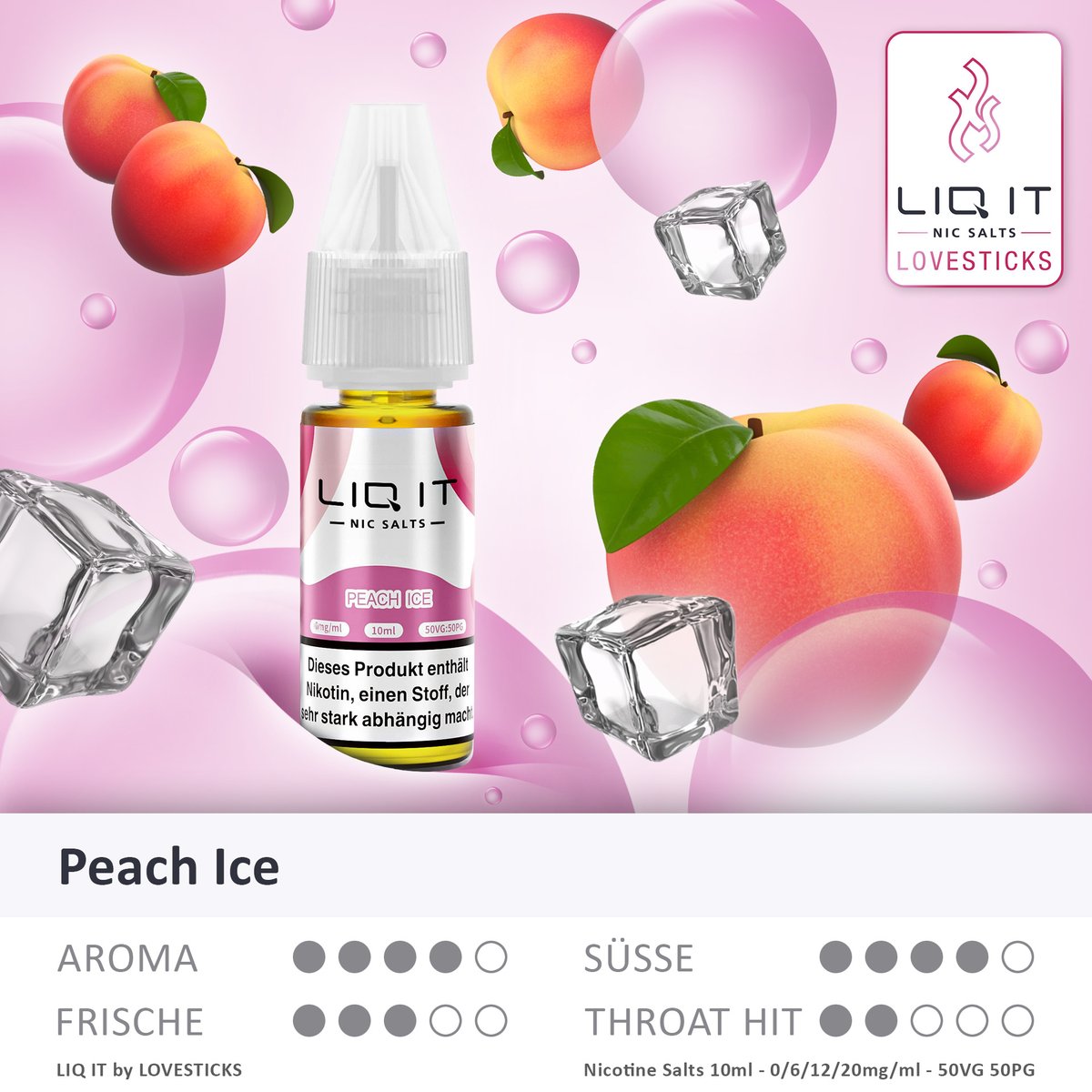 LIQ IT - Nikotinsalz-Liquid - 10ml - Peach Ice - 6mg