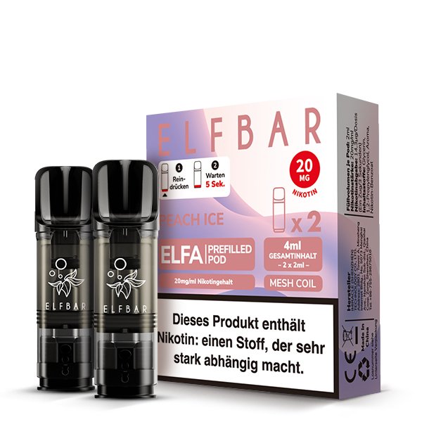 Elfbar - ELFA - Prefilled Pod - 2ml - 2er Pack - Peach Ice
