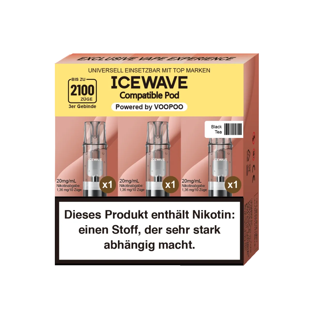 ICEWAVE - Prefilled Pod - 2ml - 3er Pack - Black Tea ICEWAVE - Prefilled Pod - 2ml - 3er Pack - Black Tea