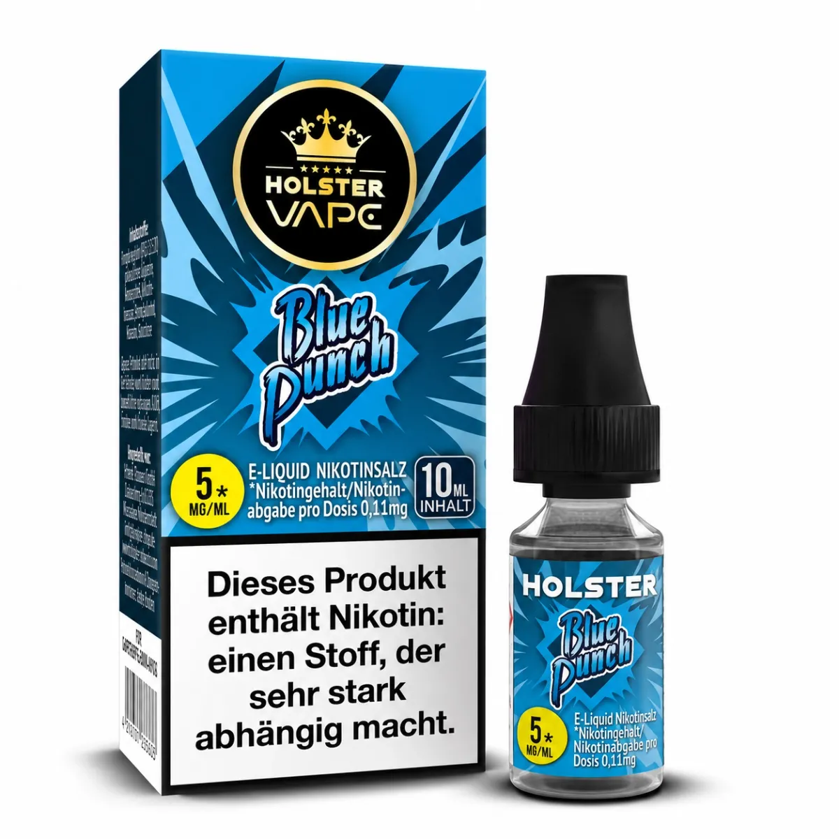 Holster - Nikotinsalzliquids - 10ml - Blue Punch | Inhalt : 10ml | Nikotinsalz-Stärke : 5mg | Paketgröße : 1er Packung