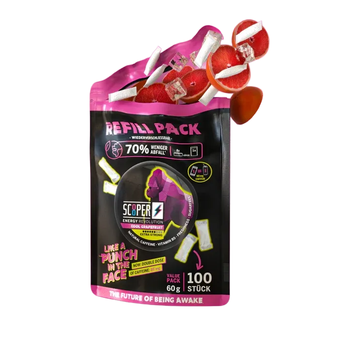 Scooper - Koffein Pouches - Refill Pack - Cool Grapefruit - 80mg - 100 Stück Scooper - Koffein Pouches - Refill Pack - Cool Grapefruit - 80mg - 100 Stück