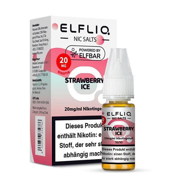Elfbar - ElfLiq - 10ml - Strawberry Ice | Nikotinsalz-Stärke : 20mg