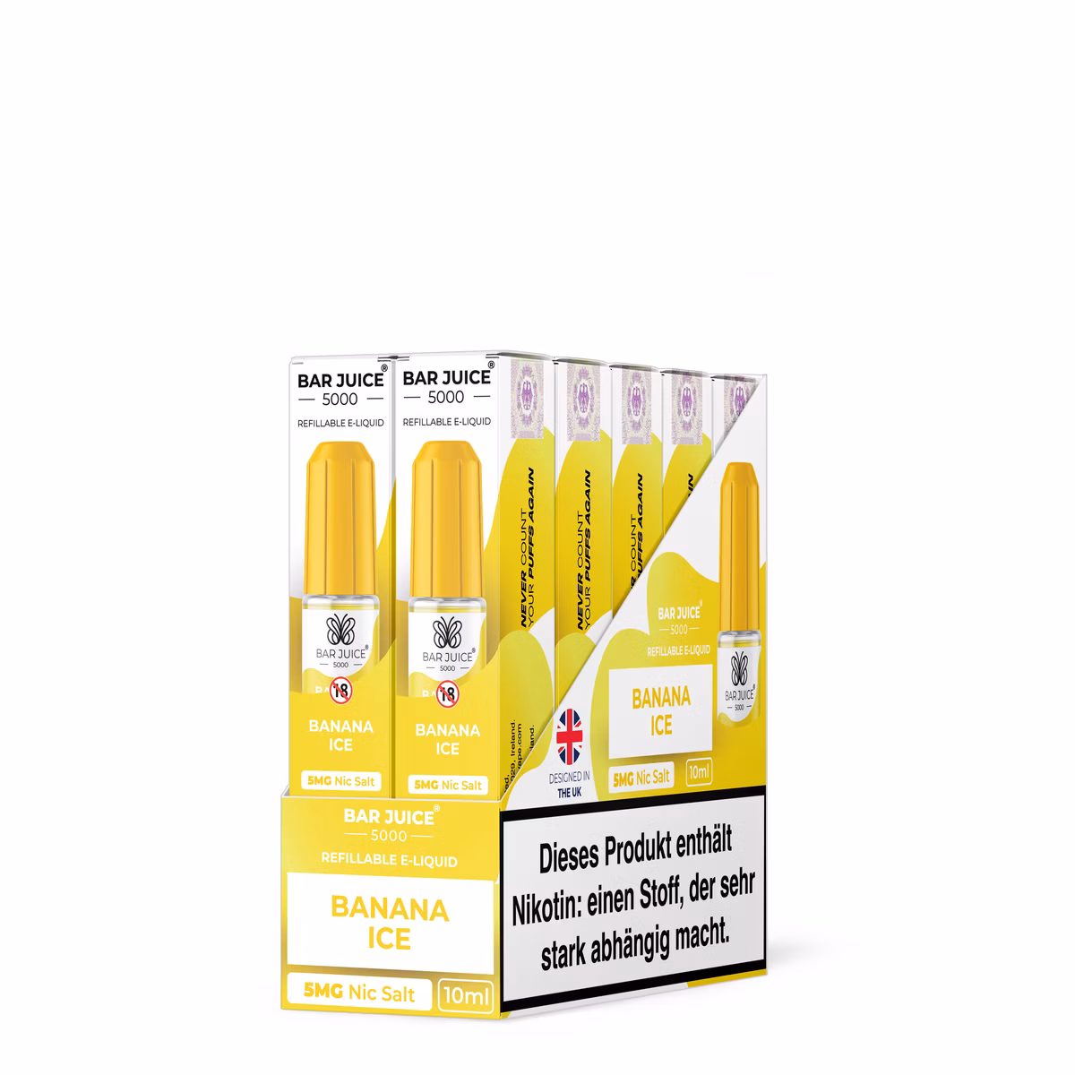 Bar Juice - 5000 - Banana Ice | Inhalt : 10ml | Nikotinsalz-Stärke : 5mg | Paketgröße : 1er Packung Bar Juice - 5000 - Banana Ice | Inhalt : 10ml | Nikotinsalz-Stärke : 5mg | Paketgröße : 1er Packung