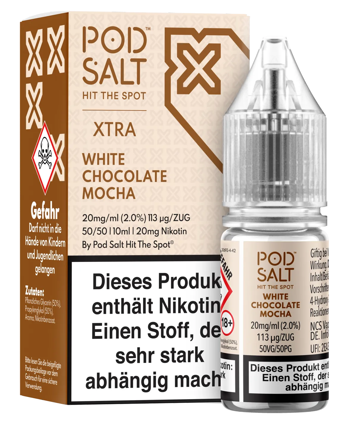 Pod Salt - Xtra - White Chocolate Mocha - Nikotinsalz-Liquid - 10ml - 20mg