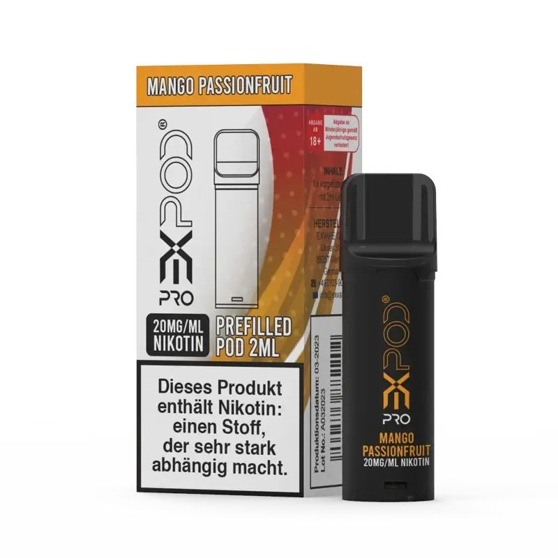 Expod - Pro - Prefilled Pod - Mango Passionfruit | Nikotinsalz-Stärke : 20mg | Paketgröße : 1er Packung