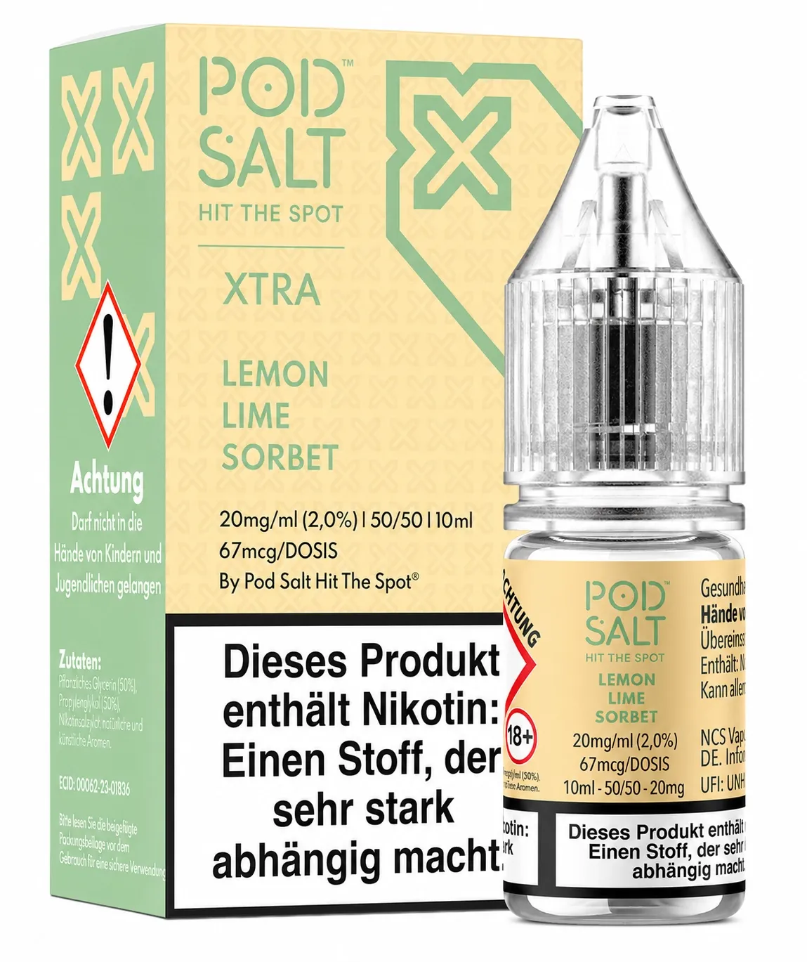 Pod Salt - Xtra - Lemon Lime Sorbet - Nikotinsalz-Liquid - 10ml - 20mg Pod Salt - Xtra - Lemon Lime Sorbet - Nikotinsalz-Liquid - 10ml - 20mg