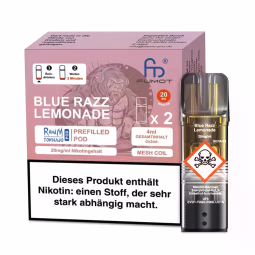 Randm Tornado - Prefilled Pod - Blue Razz Lemonade - 2er Pack 