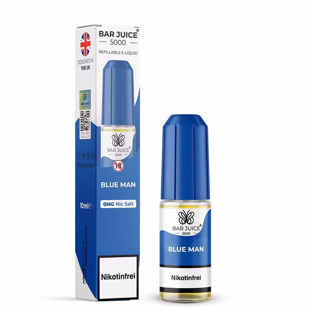 Bar Juice - 5000 - Blue Man | Inhalt : 10ml | Nikotinsalz-Stärke : 0mg | Paketgröße : 1er Packung Bar Juice - 5000 - Blue Man | Inhalt : 10ml | Nikotinsalz-Stärke : 0mg | Paketgröße : 1er Packung