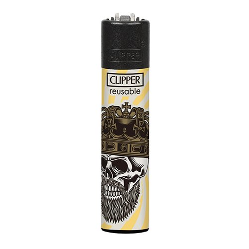 Clipper - Feuerzeug - Hipster Skull - 2v4 - wiederverwendbar