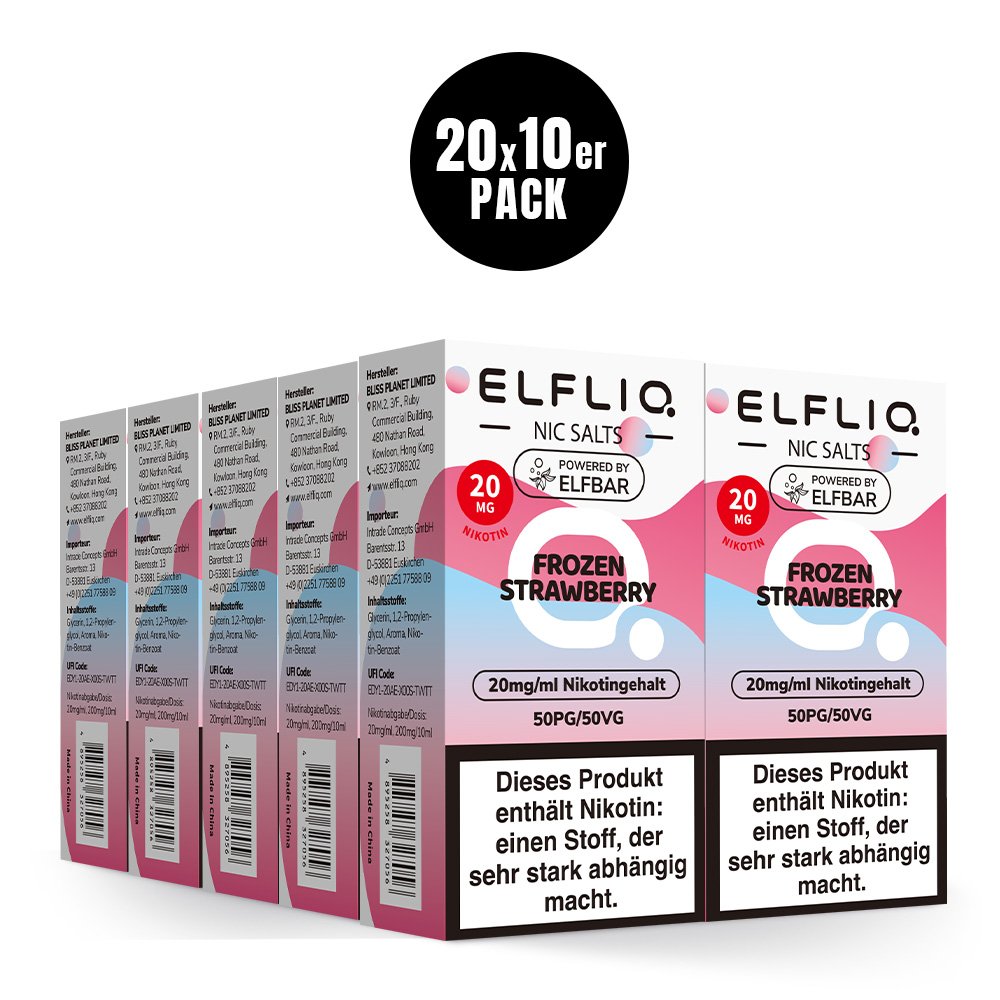 Elfbar - ElfLiq - 10ml - Frozen Strawberry | Nikotinsalz-Stärke : 20mg
