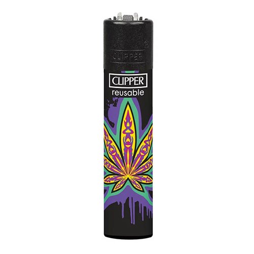 clipper-feuerzeug-neon-leaves-3v4-wiederverwendbar Clipper - Feuerzeug - Neon Leaves - 3v4 - wiederverwendbar