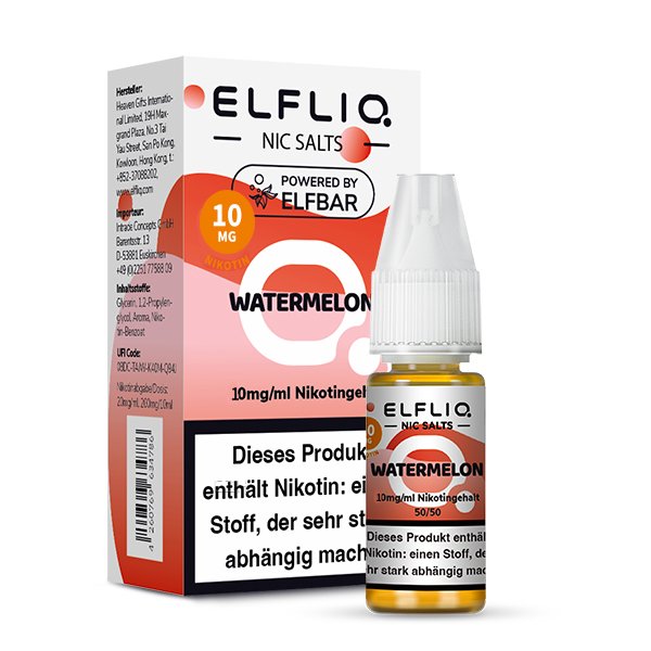 Elfbar - ElfLiq - 10ml - Watermelon | Nikotinsalz-Stärke : 10mg