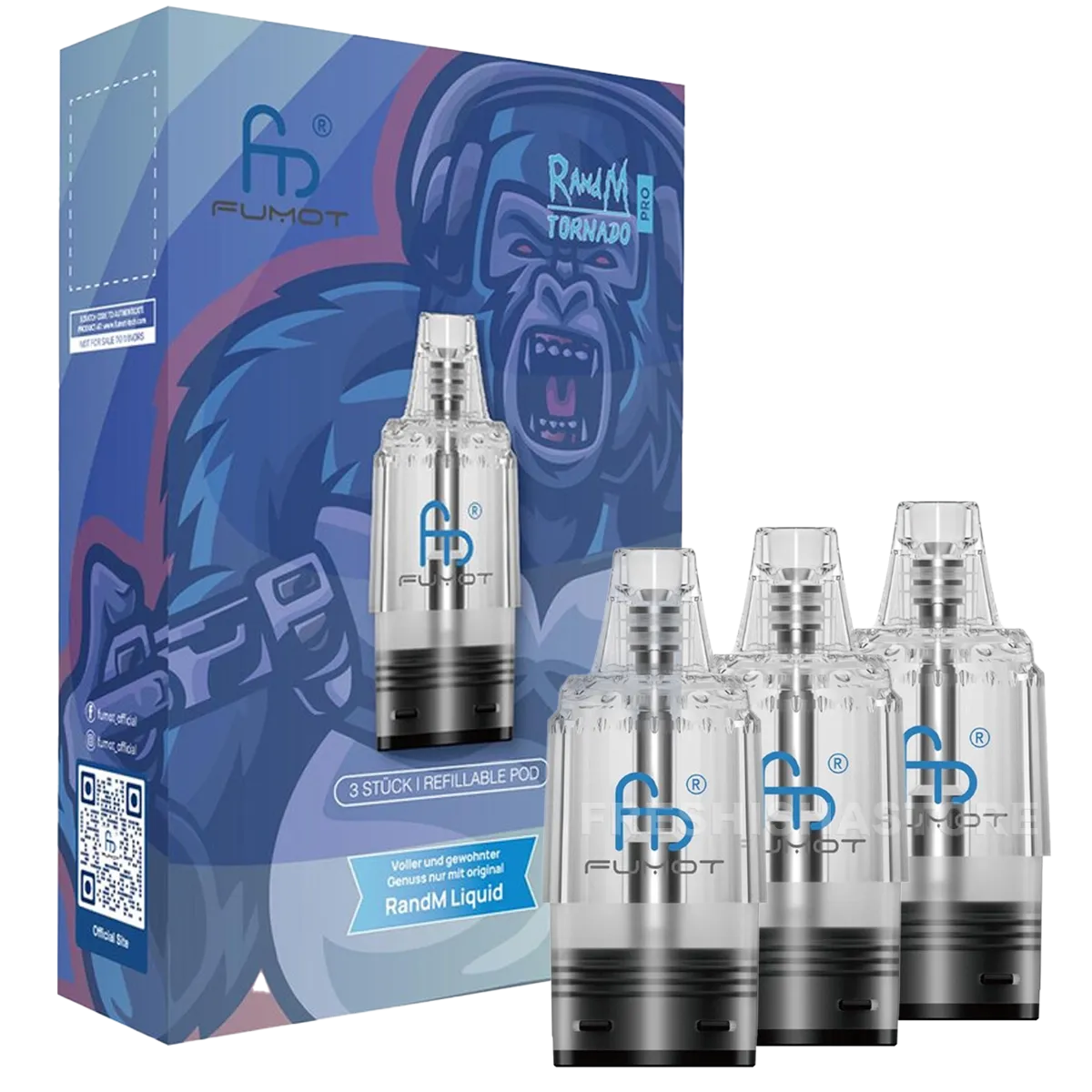RandM - Tornado Pro - Pod Tank Verdampfer - 0.8 Ohm - 8ml - 3er Paket 