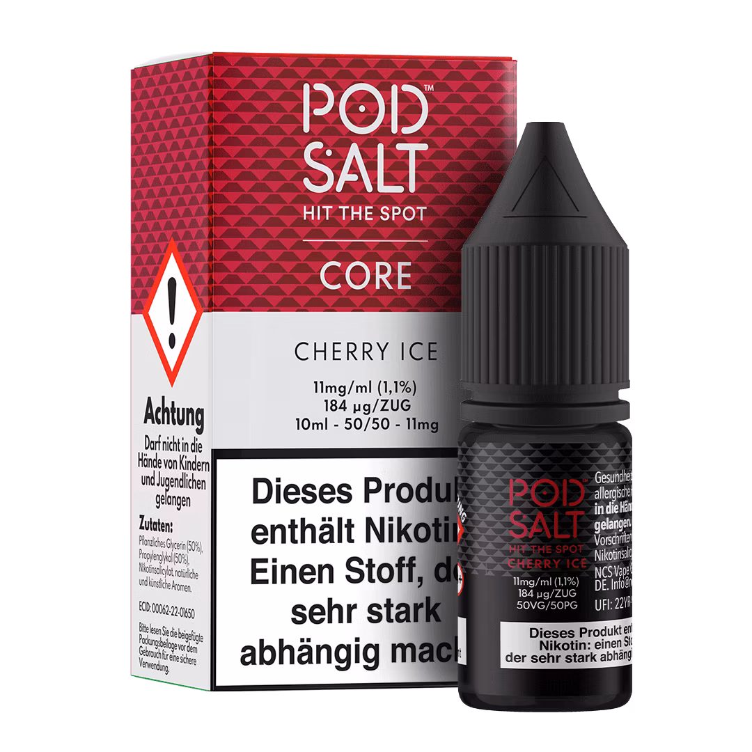 Cherry-Ice_BoxBottle_11mg Pod Salt - Core - Cherry Ice - Nikotinsalz-Liquid - 10ml - 11mg