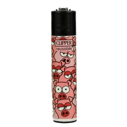 clipper-feuerzeug-pigs-2v4-wiederverwendbar Clipper - Feuerzeug - Mix Pattern 2v4 Pigs - wiederverwendbar