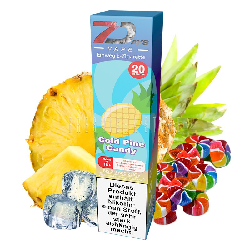 Geschmack: frische Ananas mit süßem Bonbon und einer kühlen Frische