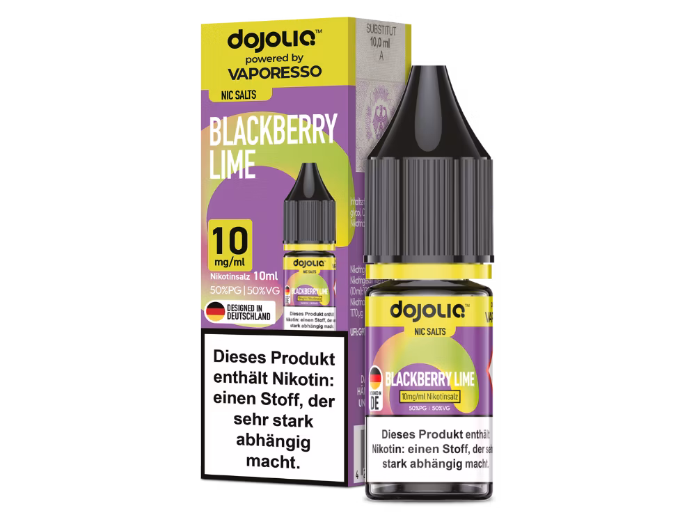 Vaporesso - Dojoliq - Nikotinsalz-Liquid - 10ml - Blackberry Lime - 10mg Vaporesso - Dojoliq - Nikotinsalz-Liquid - 10ml - Blackberry Lime - 10mg