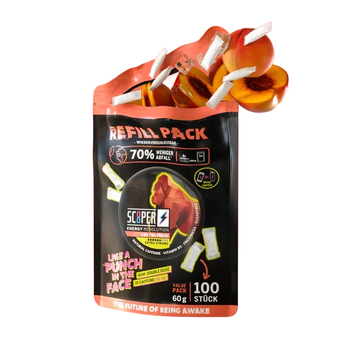 Scooper - Koffein Pouches - Refill Pack - Iced Tea Peach - 80mg - 100 Stück Scooper - Koffein Pouches - Refill Pack - Iced Tea Peach - 80mg - 100 Stück