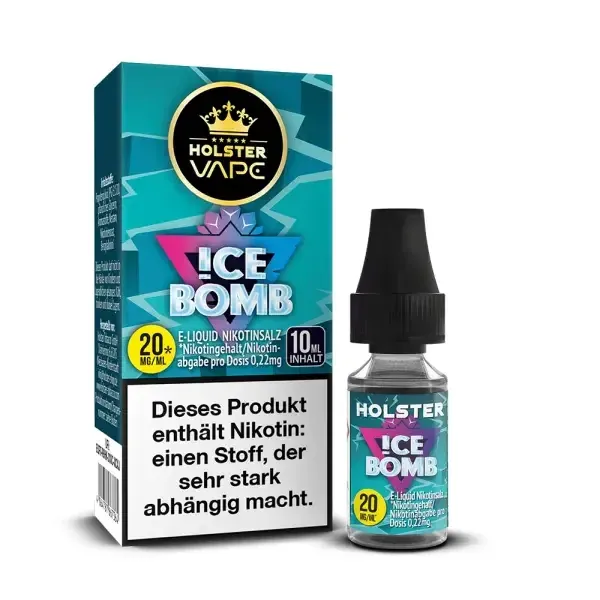 Holster - Nikotinsalzliquids - 10ml - Ice Bomb | Inhalt : 10ml | Nikotinsalz-Stärke : 20mg | Paketgröße : 1er Packung Holster - Nikotinsalzliquids - 10ml - Ice Bomb | Inhalt : 10ml | Nikotinsalz-Stärke : 20mg | Paketgröße : 1er Packung