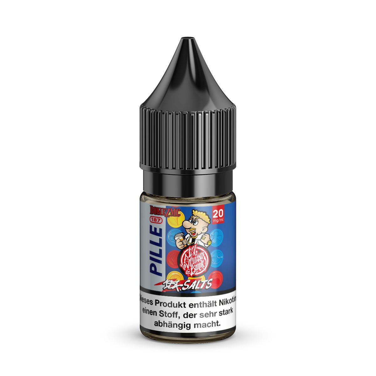 187 Straßenbande - Nikotinsalz-Liquids - 10ml - Pille - Bonez MC | Nikotinsalz-Stärke : 20mg | Paketgröße : 1er Packung