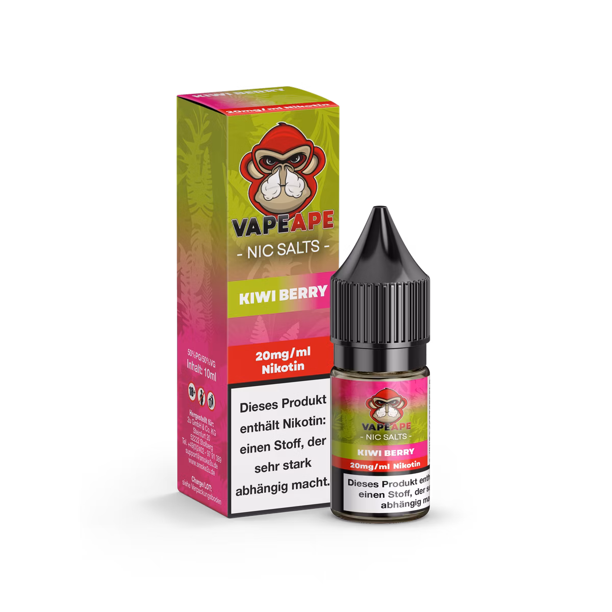 VapeApe - Nikotinsalz-Liquid - 10ml - Kiwi Berry | Nikotinsalz-Stärke : 20mg