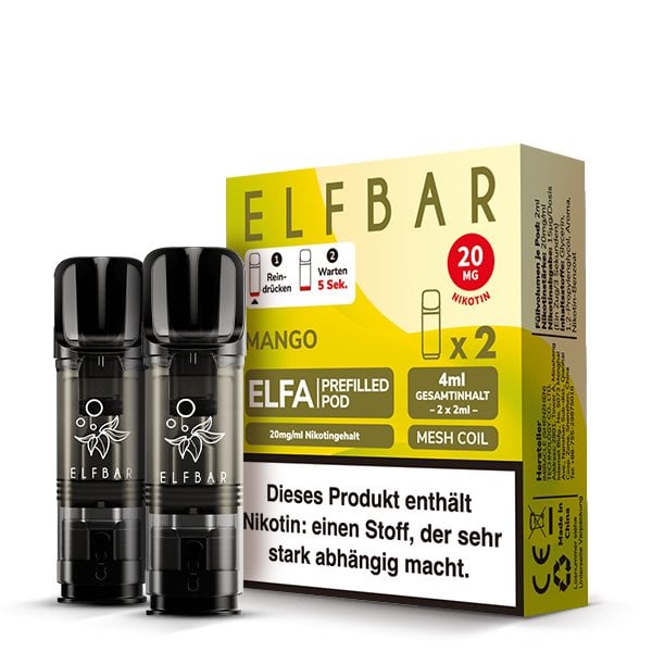 Elfbar - ELFA - Prefilled Pod - 2ml - 2er Pack - Mango
