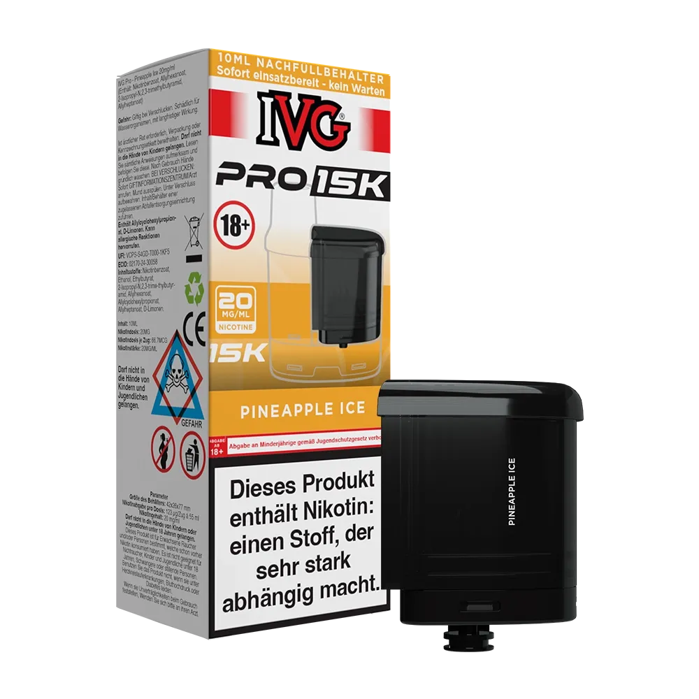 IVG - Pro 15K - 10ml Pod Nachfüllbehälter - Pineapple Ice - 20mg IVG - Pro 15K - 10ml Pod Nachfüllbehälter - Pineapple Ice - 20mg