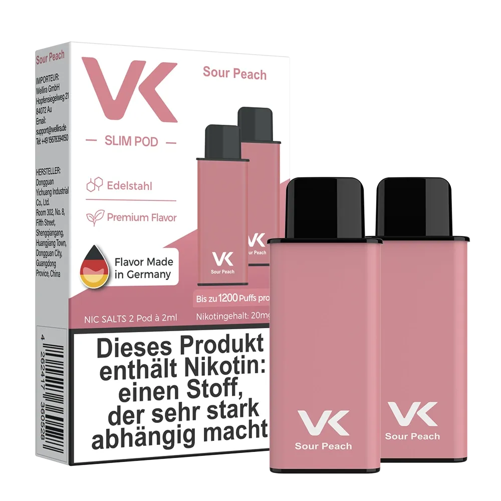 VK - Slim Air - Prefilled Pods - Sour Peach - 20mg - 2ml VK - Slim Air - Prefilled Pods - Sour Peach - 20mg - 2ml