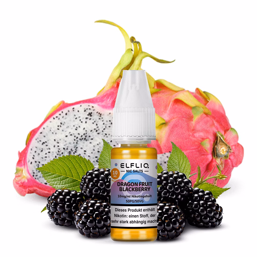 Elfbar - ElfLiq - 10ml - Dragon Fruit Blackberry | Nikotinsalz-Stärke : 10mg Elfbar - ElfLiq - 10ml - Dragon Fruit Blackberry | Nikotinsalz-Stärke : 10mg