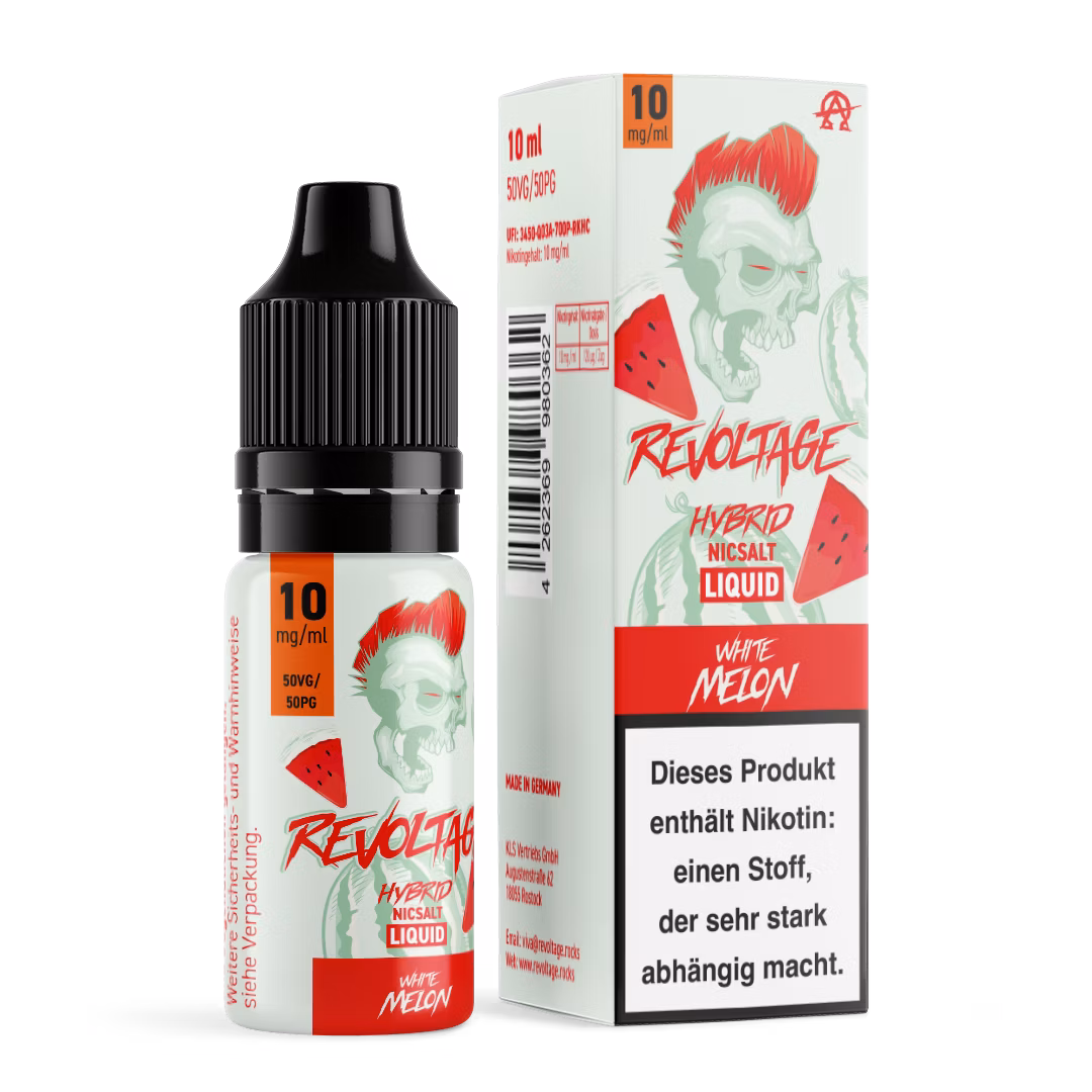Revoltage - Hybrid Nikotinsalz Liquid - 10ml - White Melon - 10mg Revoltage - Hybrid Nikotinsalz Liquid - 10ml - White Melon - 10mg