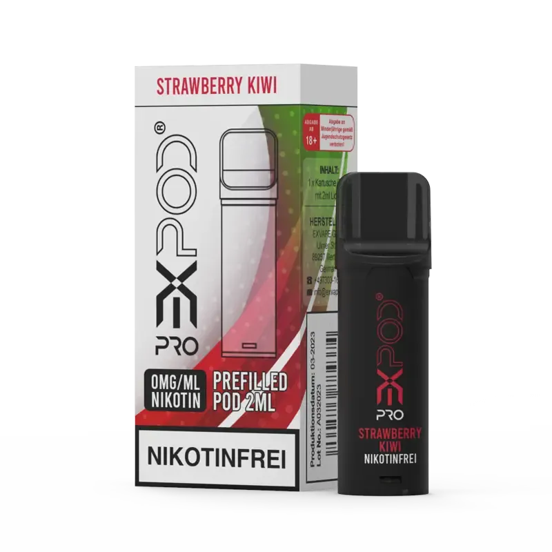 Expod - Pro - Prefilled Pod - Strawberry Kiwi | Nikotinsalz-Stärke : 0mg | Paketgröße : 1er Packung
