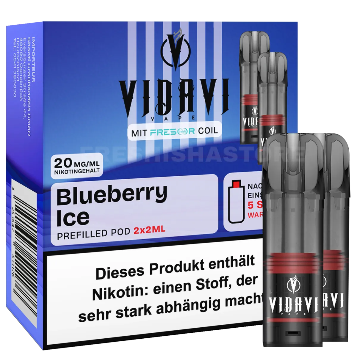 VIDAVI - Prefilled Pod - 2ml - 2er Pack - Blueberry Ice