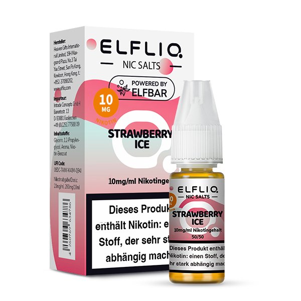 Elfbar - ElfLiq - 10ml - Strawberry Ice | Nikotinsalz-Stärke : 10mg