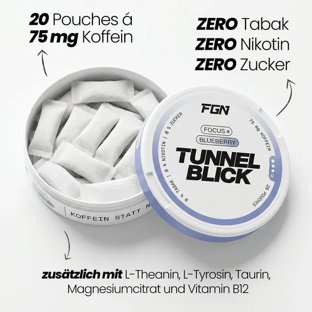 FGN - Tunnelblick - Extreme - Koffein Pouches - Cola Ice - 100mg FGN - Tunnelblick - Extreme - Koffein Pouches - Cola Ice - 100mg