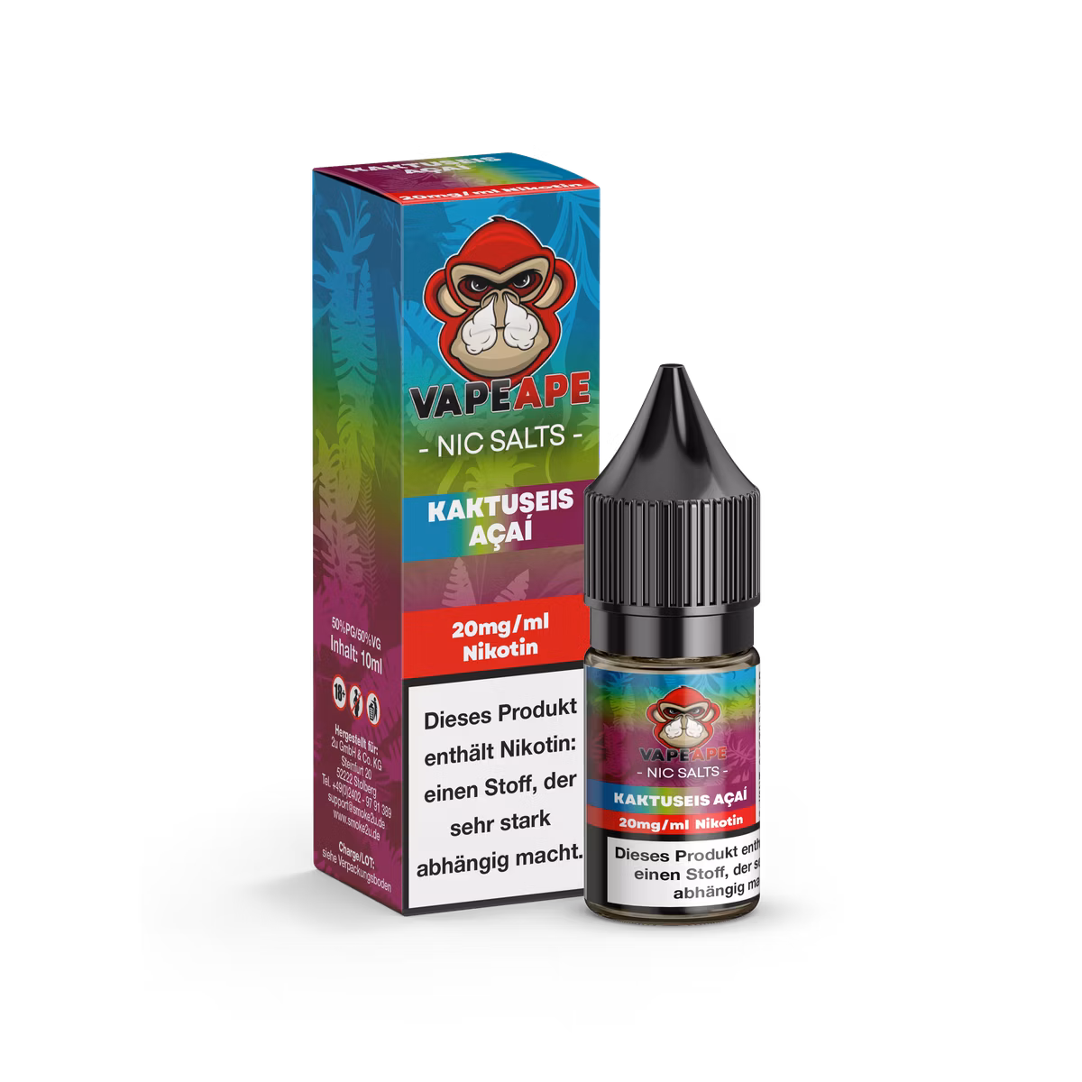 VapeApe - Nikotinsalz-Liquid - 10ml - Kaktuseis Açaí | Nikotinsalz-Stärke : 20mg