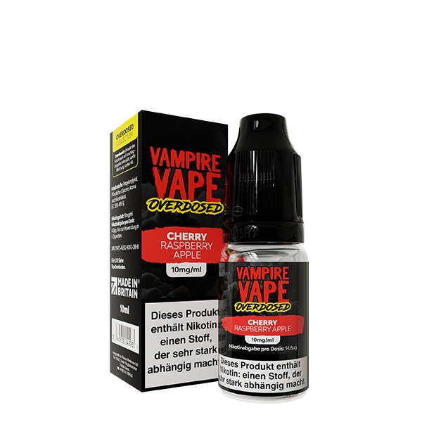Vampire Vape - Overdosed - Nikotinsalz-Liquid - 10ml - Cherry Raspberry Apple | Nikotinsalz-Stärke : 20mg Vampire Vape - Overdosed - Nikotinsalz-Liquid - 10ml - Cherry Raspberry Apple | Nikotinsalz-Stärke : 20mg