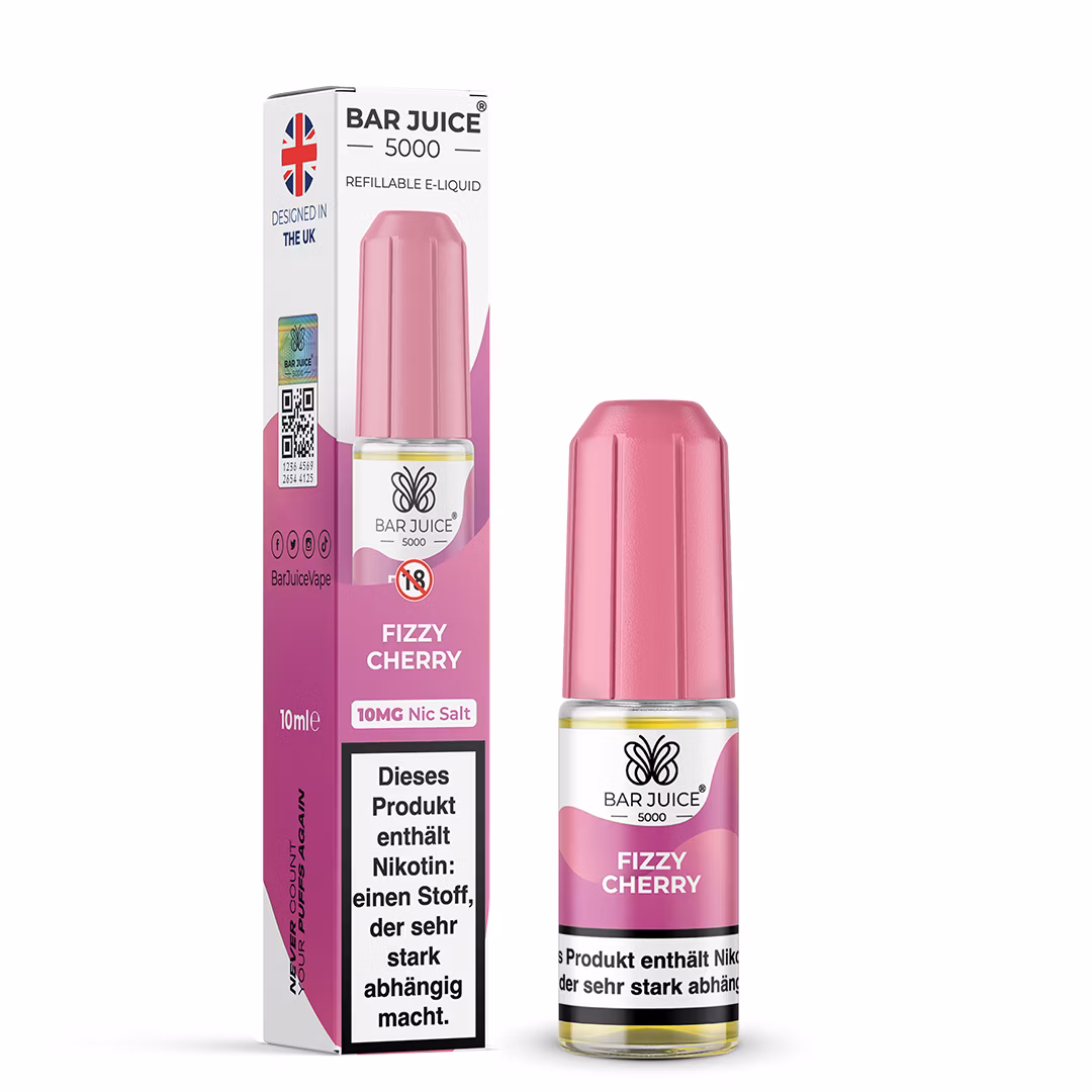 Bar Juice - 5000 - Fizzy Cherry | Inhalt : 10ml | Nikotinsalz-Stärke : 10mg | Paketgröße : 1er Packung Bar Juice - 5000 - Fizzy Cherry | Inhalt : 10ml | Nikotinsalz-Stärke : 10mg | Paketgröße : 1er Packung