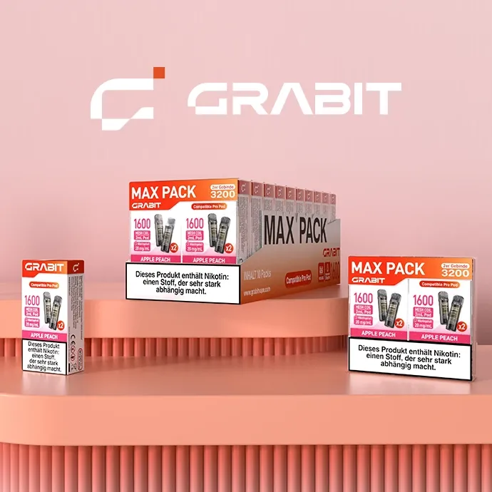 GRABIT - Pro - Prefilled Pod - Pineapple Ice - Max Pack - 4er Packung - 2ml GRABIT - Pro - Prefilled Pod - Pineapple Ice - Max Pack - 4er Packung - 2ml