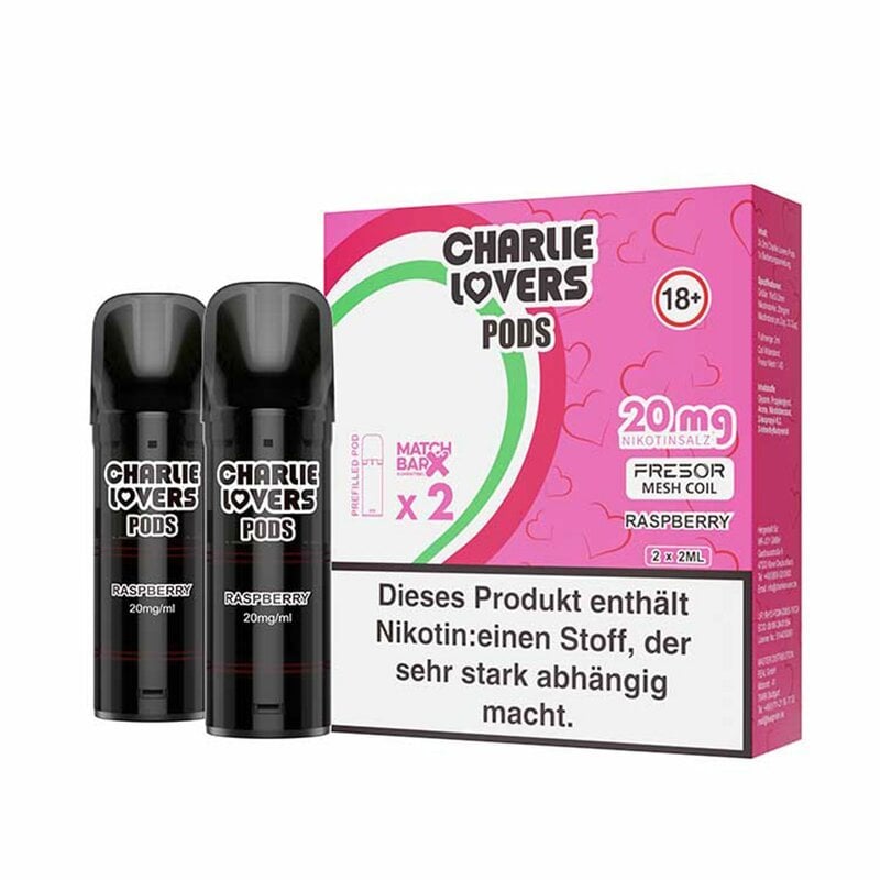 Charlie Lovers - Prefilled Pods - 2ml - 2er Pack - Raspberry 20mg