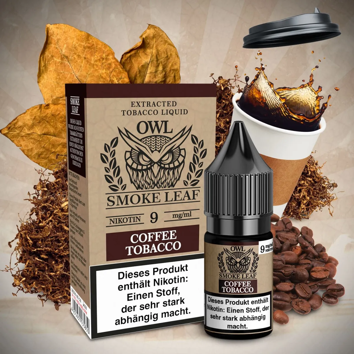 OWL Smoke Leaf Nikotin-Liquid Coffee Tobacco 10ml 9mg